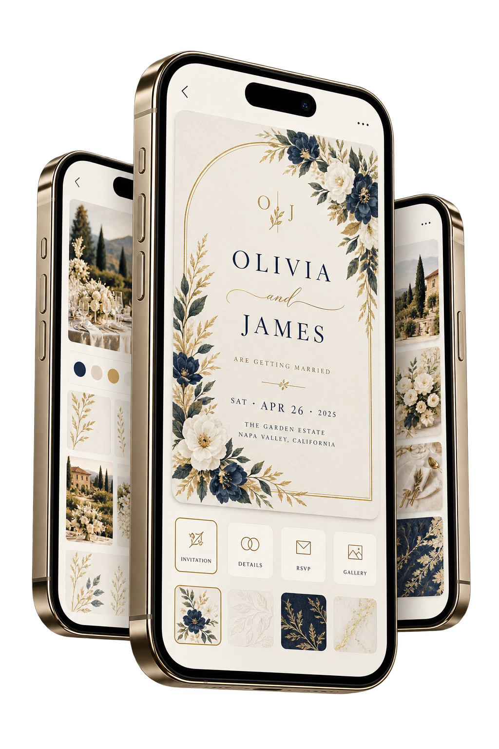 Mockup smartphone wedding invitation